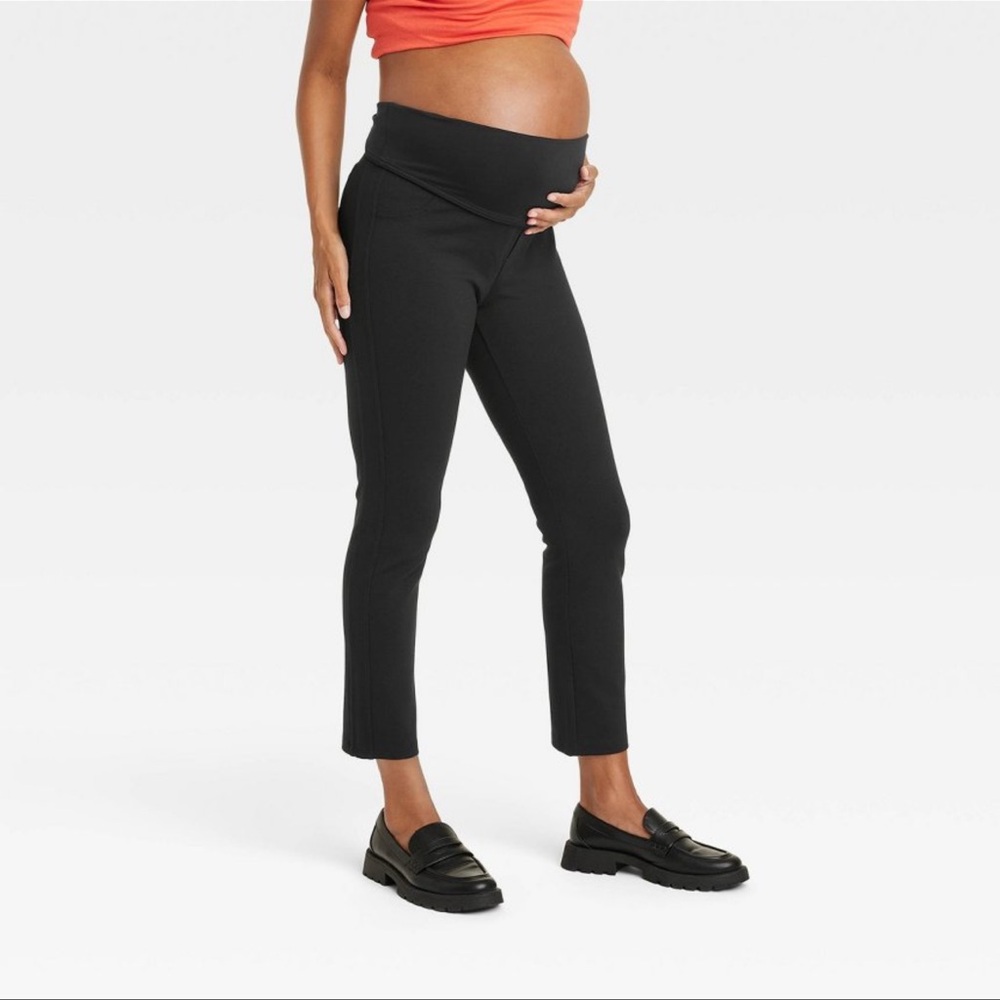 Over the belly ponte skinny maternity pants black size XS - Picture 5 of 5